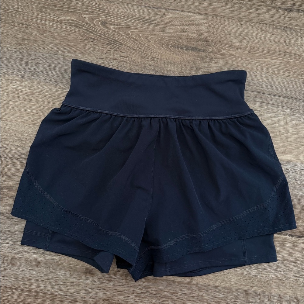 Spanx Navy Blue Active Shorts
